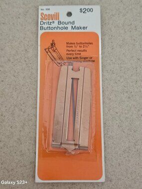 NOS VINTAGE RARE DRITZ SCOVILL BOUND BUTTONHOLE MAKER